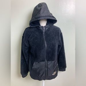 NIKE black girls fleece hooded jacket size xl